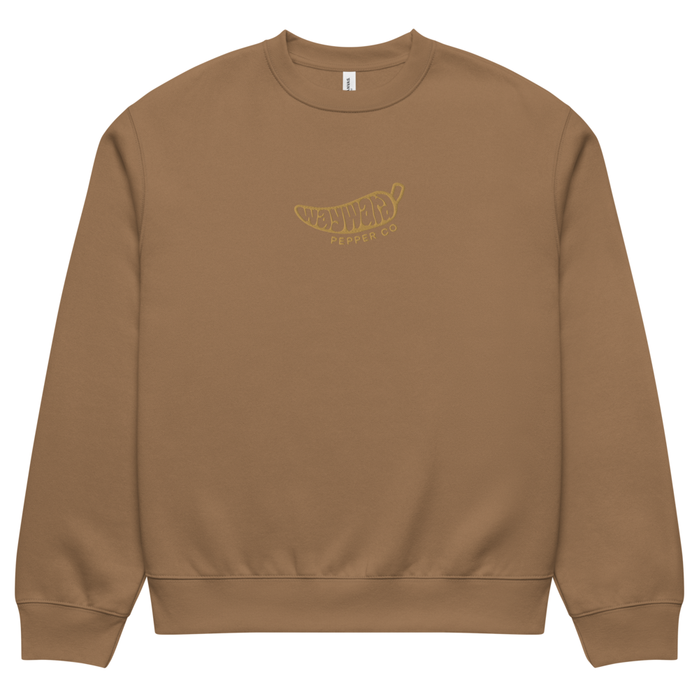 Wayward Embroidered Crewneck in Vintage Brown