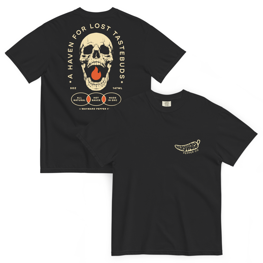 Wayward tee in Black, front and back